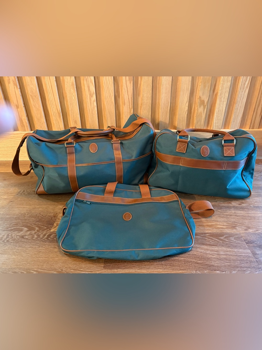 Polo by Ralph Lauren Teal Duffel and Travel Bags with Brown Trim - Men Bags